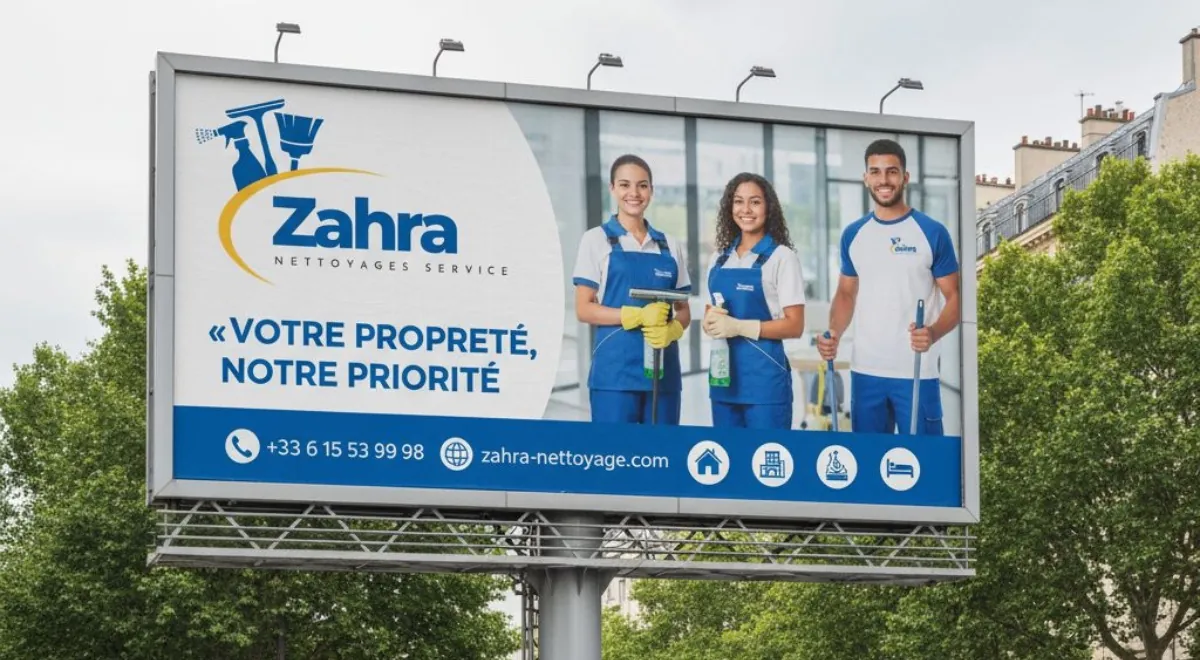 Zahra Nettoyage Services, campaña de vallas publicitarias
